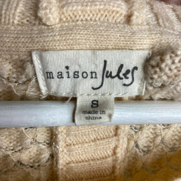 Maison Jules Bubble Knit Metallic Gold Sparkle Sweater - Picture 6 of 6